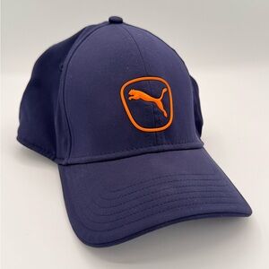 Puma Navy Blue Golf Hat with Orange Logo